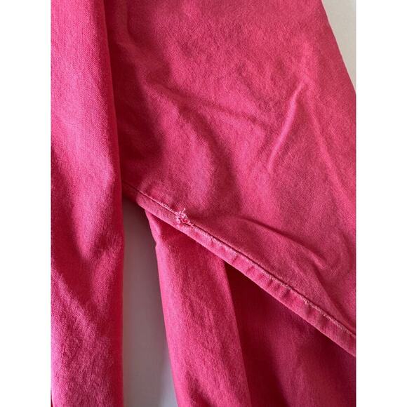 Vintage 80s Long Sleeve T-Shirt Size L Hand Painted Graphic Pink Aztec Cotton - Picture 5 of 11